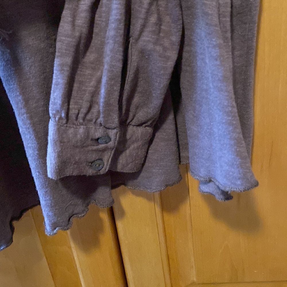 Nine West Vintage America long sleeve dark taupe lightweight boho shirt size M - Picture 5 of 6